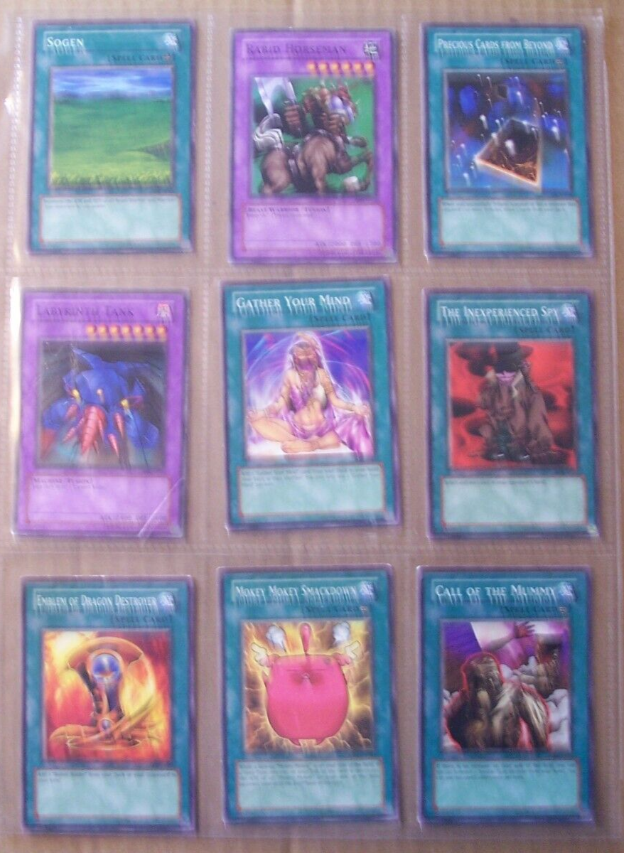 1996 YUGIOH 9 CARD LOT, SOGEN SDK-A045, RABID HORSEMAN MRD-077 1996 YUGIOH 9 CARD LOT, SOGEN SDK-A045, RABID HORSEMAN MRD-077