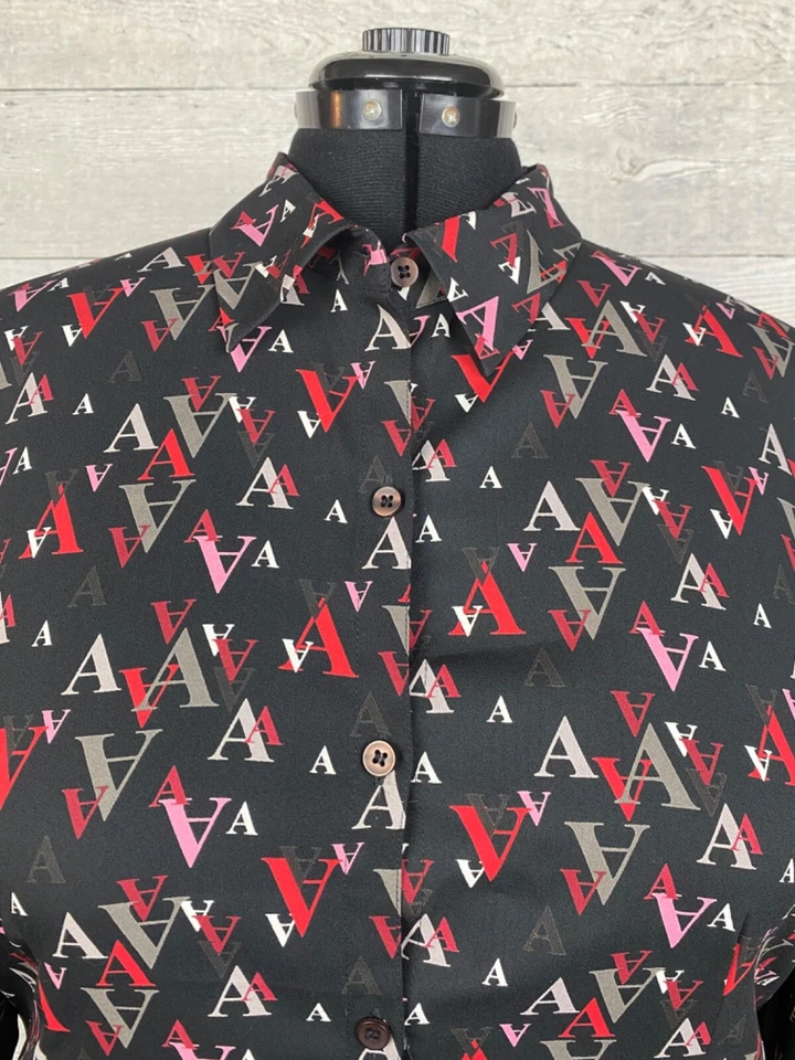 Винтажная женская футболка 80-х A|Line 18 Plus с надписью полупрозрачная с длинным рукавом карьерная - Изображение 2 из 4