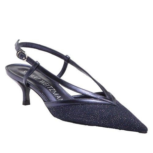 Stuart Weitzman Women's Hayday Black Heels Slingback Low Heels Sz