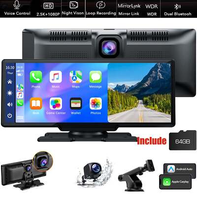 Tragbarer Autoradio Wireless Apple Carplay Android Auto Bluetooth FM USB +Kamera