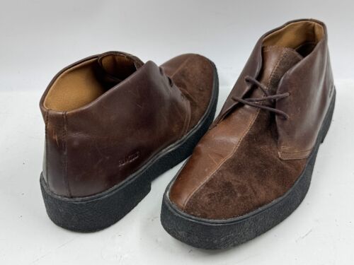 RJ Colt Detroit Men's Shoes Sz 10 M Brown Leather Split Toe Oxford Ankle Boots - Picture 3 of 10