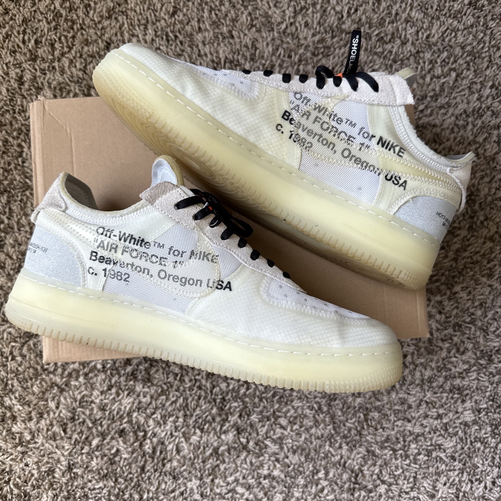 OFF WHITE X NIKE Nike Off White x Air Force 1 Low The Ten A04606 100 da uomo taglia 10 5