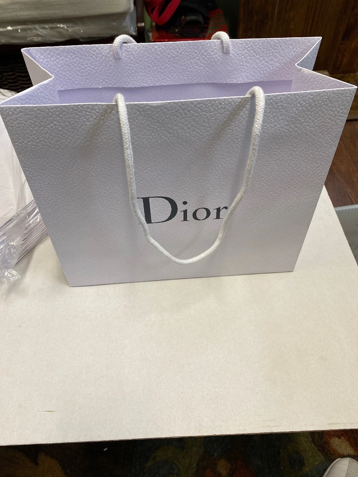 (3) Clásico DIOR Blanco Papel Texturizado Bolsa de Regalo Nuevo 9" x 10" x 5"  Foto 2 de 4