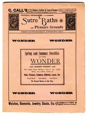 6/13/1896 SAN FRANCISCO SUTRO BATHS BATH HOUSE~ANTIQUE SWIMMING & EVENTS PROGRAM