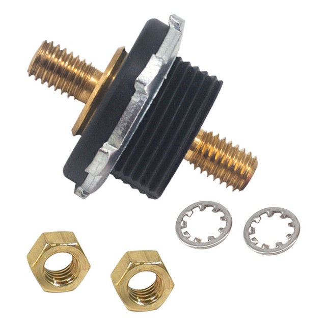 Thru Panel Battery Cable Bulkhead Connector Negative Black 3/8