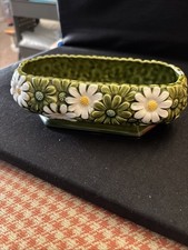 Vintage Relpo Japan 5976 Oval Green Planter W...