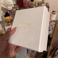 Dior White Square Paper Gift Box Solid Plain Luxury Theme, 1 Item
