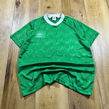 Vintage 90's Umbro Futbol Soccer Jersey Shirt Adult XL Green #17 Mens USA Made