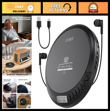 Portable CD Player with FM Radio, Anti-Skip Protection, LCD Display, Earbuds - T