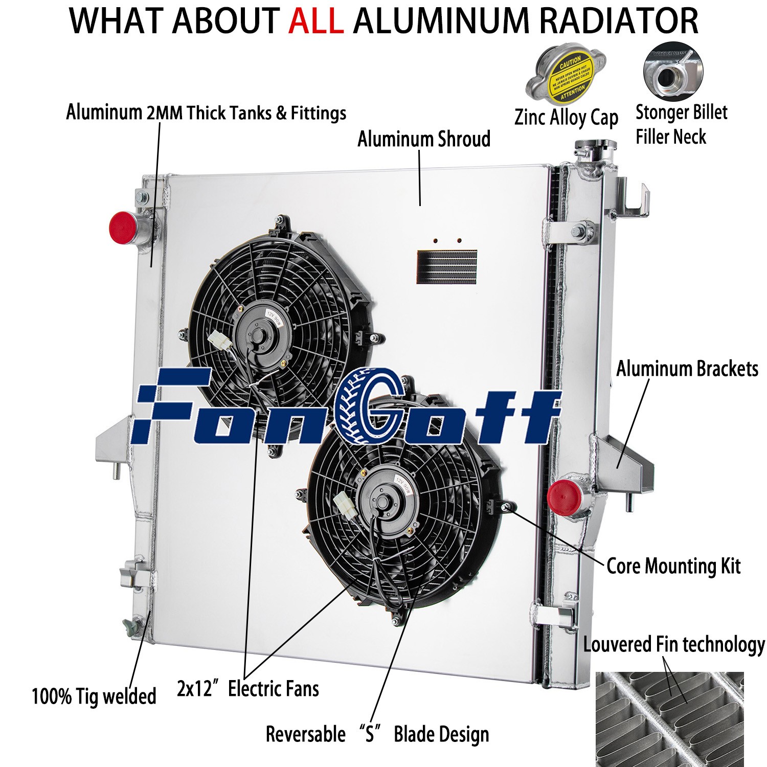 3Rows Radiator Shroud Fan For 2003-10 Dodge Ram 2500 3500 5.9L/6.7L L6 Diesel MT