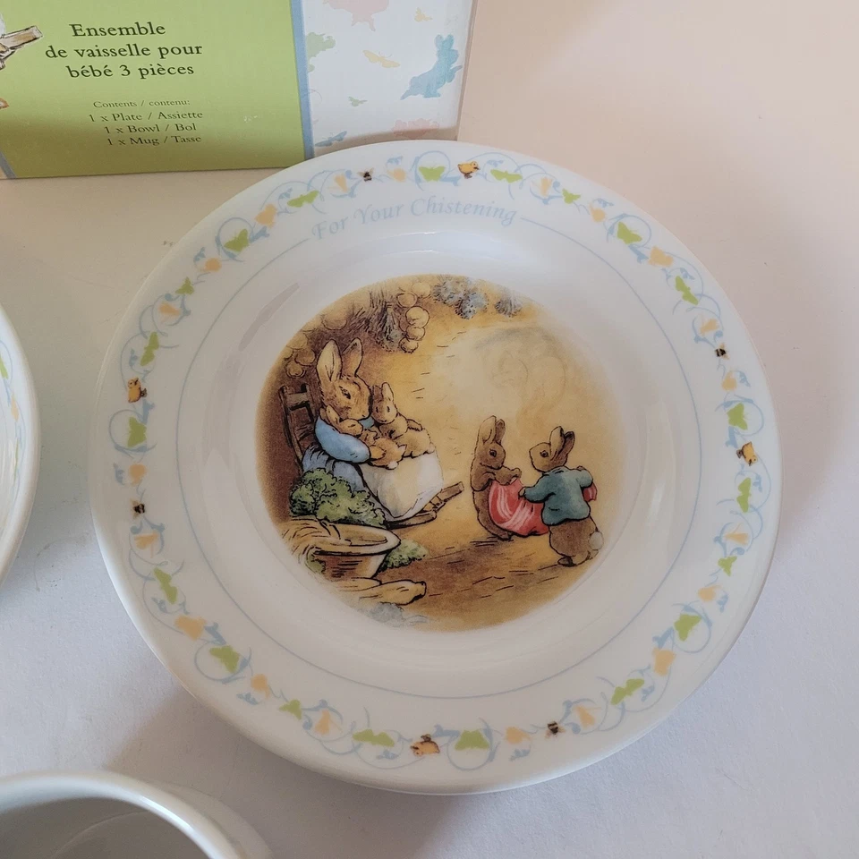 Wedgwood Peter Rabbit Juego de Guardería de 3 Piezas Colección de Bautizo Foto 4 de 4