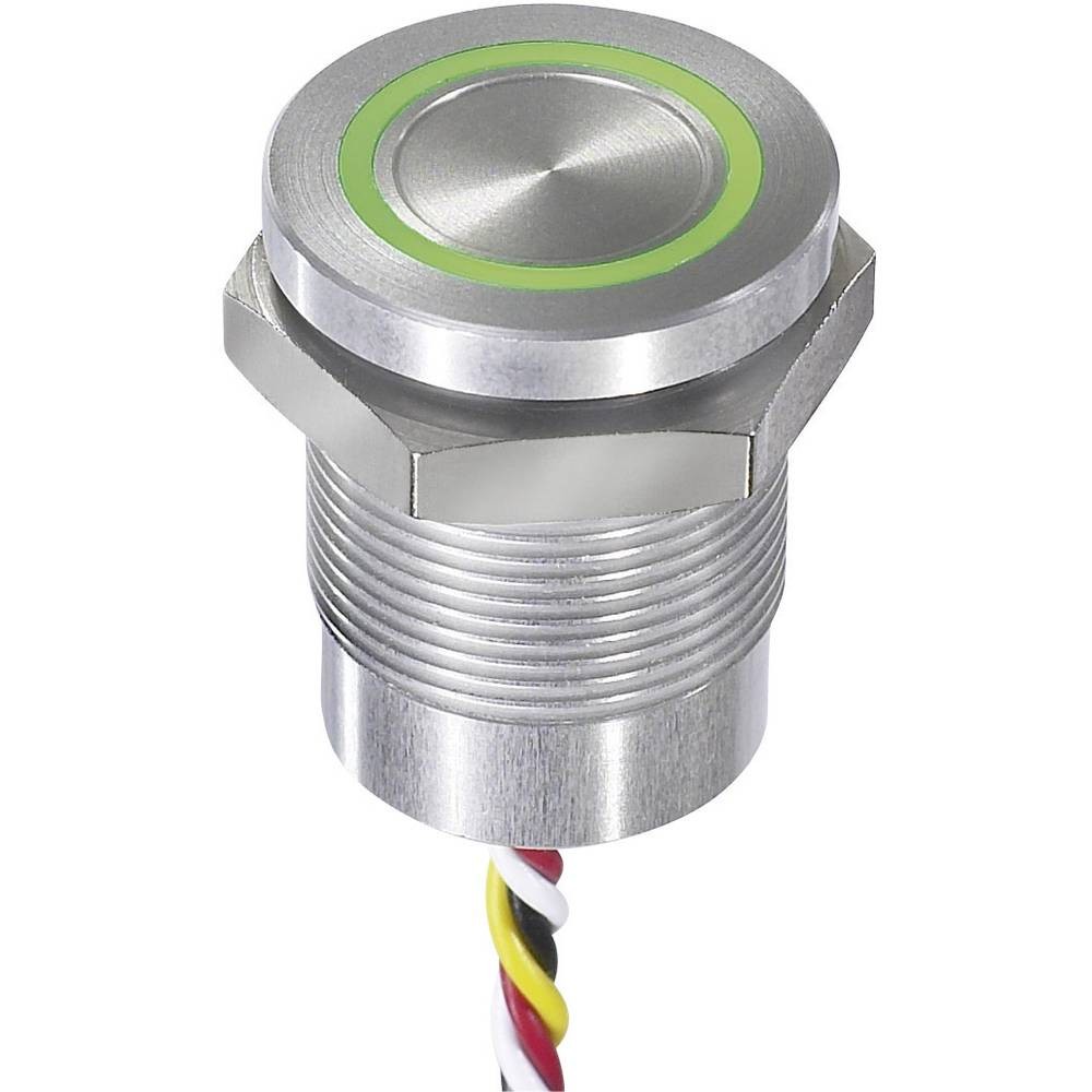 Poussoir sensitif 12V 0.2A APEM CPB2110000NGSC bouton tactile à rappel vert IP65