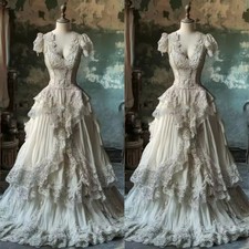 Historic Medieval Wedding Dresses Vintage Black and White Ball Lace Satin