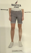 Nautica Jeans Women's Bermuda Short, Charcoal, Size 12