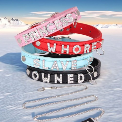 Choker Collar DIY Chocker Pu Leather Necklace Custom BDSM Gift Pink YES SIR - Picture 18 of 22