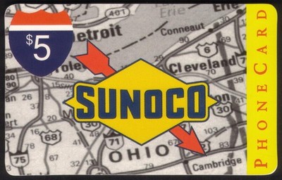5 $ (14m) Sunoco Logo Und Lokale Karte SPECIMEN Telefonkarte