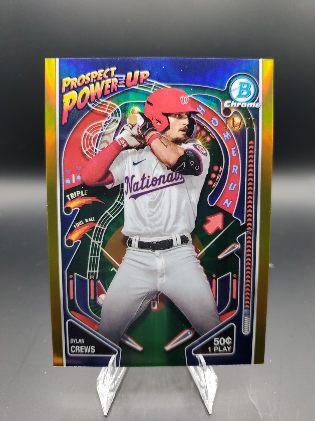 2024 Bowman Chrome DYLAN CREWS PROSPECT POWER-UP#PP-10 TRUE GOLD /50