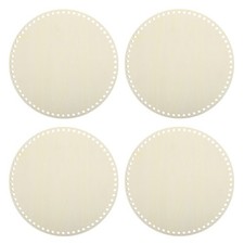 4Pcs Wooden Basket Bottom, 9.84" Round Blank Natural Wood Base Crochet Basket