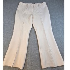 Adrianna Papell Womens Flare Leg Dress Pants Cream Beige Front Seam Size 12