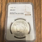1922 Peace Dollar MS 65+ NGC $1 Silver Coin Philadelphia Uncirculated KM# 150