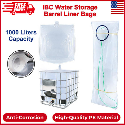 IBC Tote Cove, 275 Gallon IBC Water Storage Barrel Liner Bags, 1000 Liter Rain