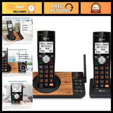 AT T CL82267 DECT 6.0 2-Handset Cordless Phone for Home with Answering Machine,