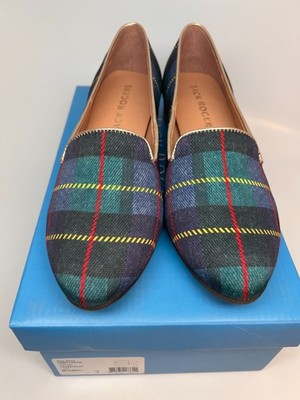 NIB Jack Rogers Women's 8 Ginny Loafer Plaid Flats Slip on Shoes