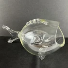 Beautiful Vintage Blown Glass Fish Terrarium Blenko Style Clear Vase Read
