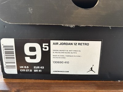 Jordan Air Jordan 12 Retro Obsidian/University Blue-White 2012 130690-410