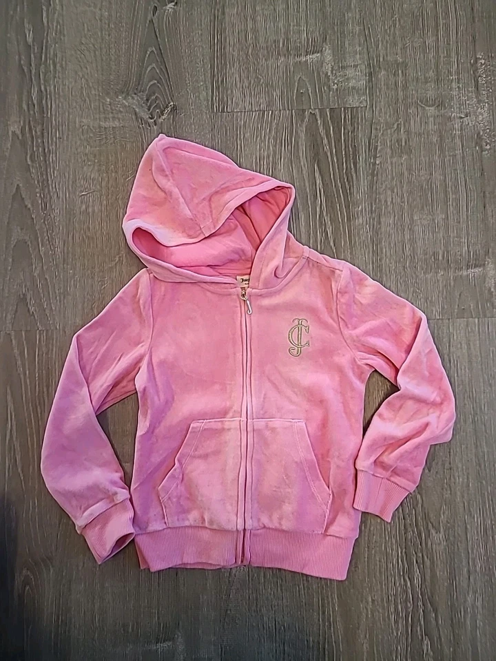 全新 女孩 尺寸 6 儿童 粉色 Juicy Couture Velore 轨道套装 金色 JC Y2K Barbiecore — 第 2/4 张图片