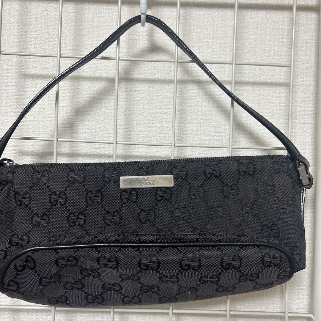 GUCCI black GG monogram shoulder bag imported from Japan-image