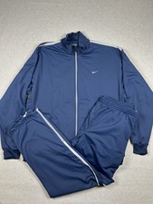 Tuta Completa Nike Vintage Anni '90 / Y2K Blu Navy con Strisce Bianche Uomo XL