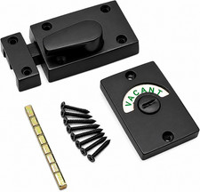 BLACK Bathroom Indicator Bolt Vacant Engaged Privacy WC Toilet Door Lock