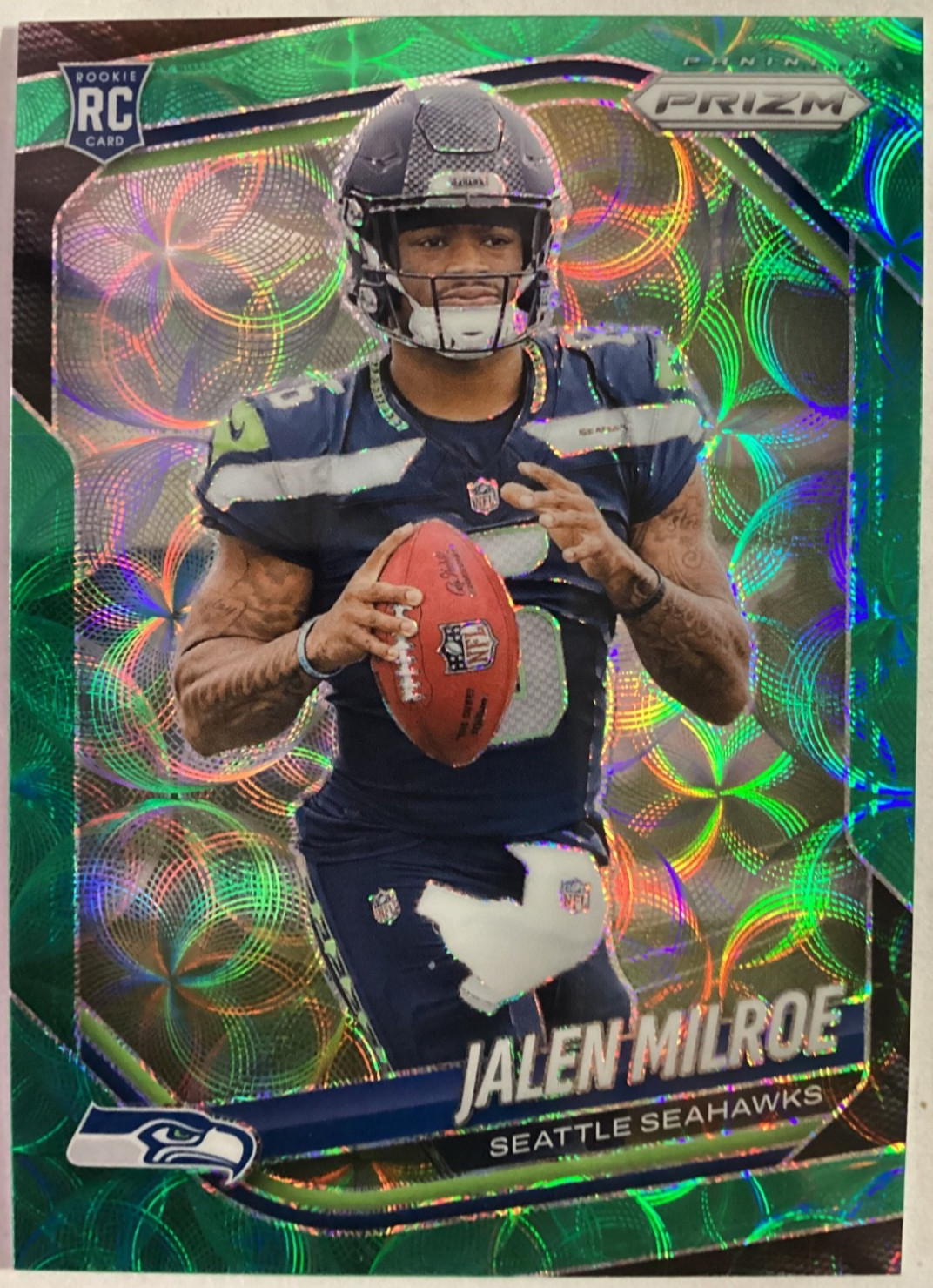 2025 Panini Prizm Jalen Milroe Rookie (RC) Green Scope /75 !!! SP Seahawks #317