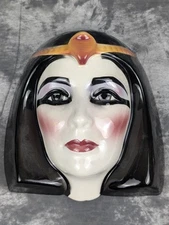 Clay Art Cleopatra Elizabeth Taylor Wall Mask San Francisco USA Crazing