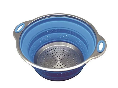 Sailing Travel Kitchen Tools (Silicone Colander) Silicone Colander, Blue