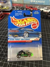 1998 Hot Wheels #651 First Editions 21/40 GO KART Green w/Chrome 5 Sp-Front MW 
