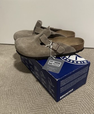 Birkenstock Boston BS Taupe Suede Clogs | Size EU 39/ US 8 |Narrow | New w/ Tags