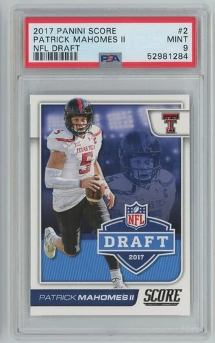 2017 Score NFL Draft Patrick Mahomes II Rookie PSA 9 Chiefs #2 C24