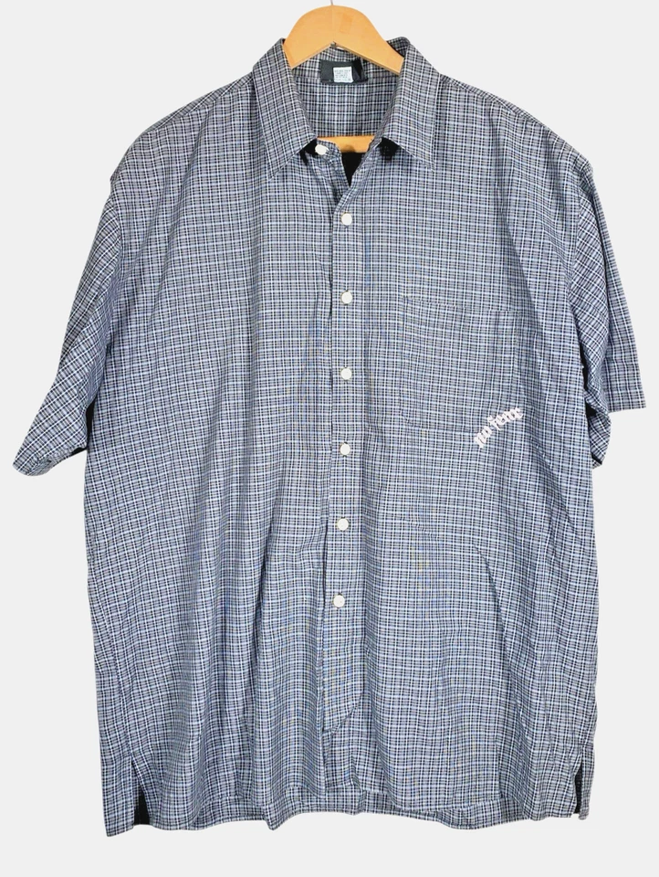 No Fear Shirt Size Large Mens Button Up Vintage Gray Plaid Y2K Grunge Skater Emo - Image 2 of 4