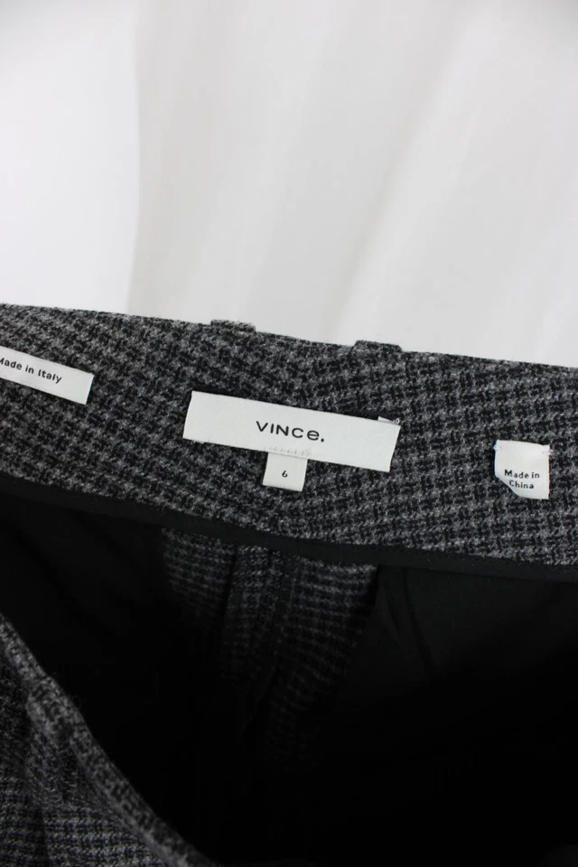 Vince Women's Gray Black Print Wool Blend Wide Leg Pants Size 6 - Image 3 of 4