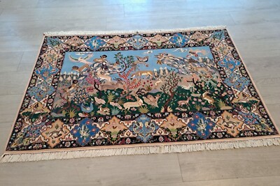 Persien Isfahan ca. 1000.000 Knoten pro m2 Querformat mit Seide Maß 167 x 109 cm