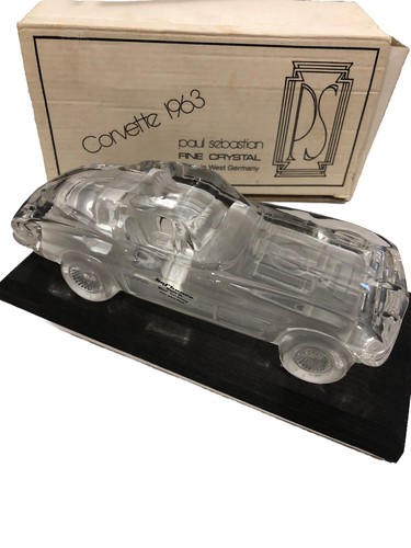 1963 Corvette Paul Sebastian FINE CRYSTAL W Germany With Stand
