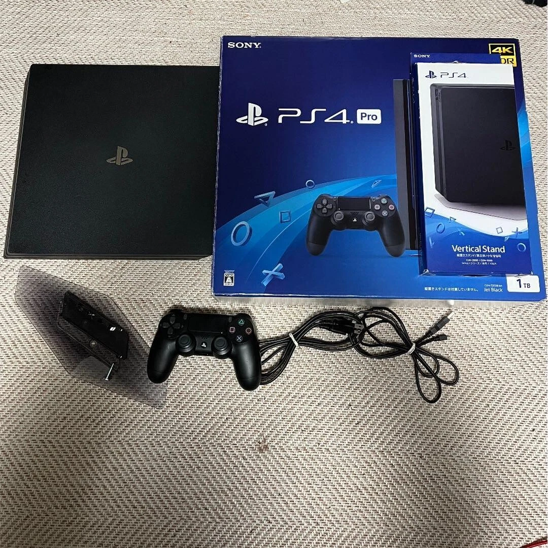 Sony PlayStation 4 PS4 Pro 1TB CUH-7200B Jet Black Game Console Full Box Japan
