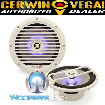 CERWIN VEGA VM8 8'' LED MARINE 2-WAY TITANIUM TWEETERS COAXIAL BOAT SPEAKERS NEW
