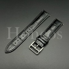 16-22 MM Watch Band Strap Black Genuine Leather Quick Released Fits for Longines