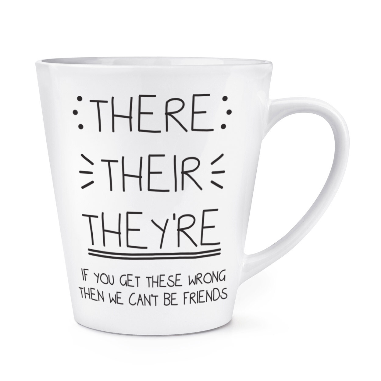 There Their They're 12oz Latte Mug Cup Funny Best Teacher Favourite Joke Grammar