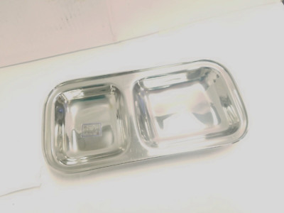 IKM 2 in 1 Stainless Steel Plate, Vada Pav 2 Compartment plate [set of  4] USA