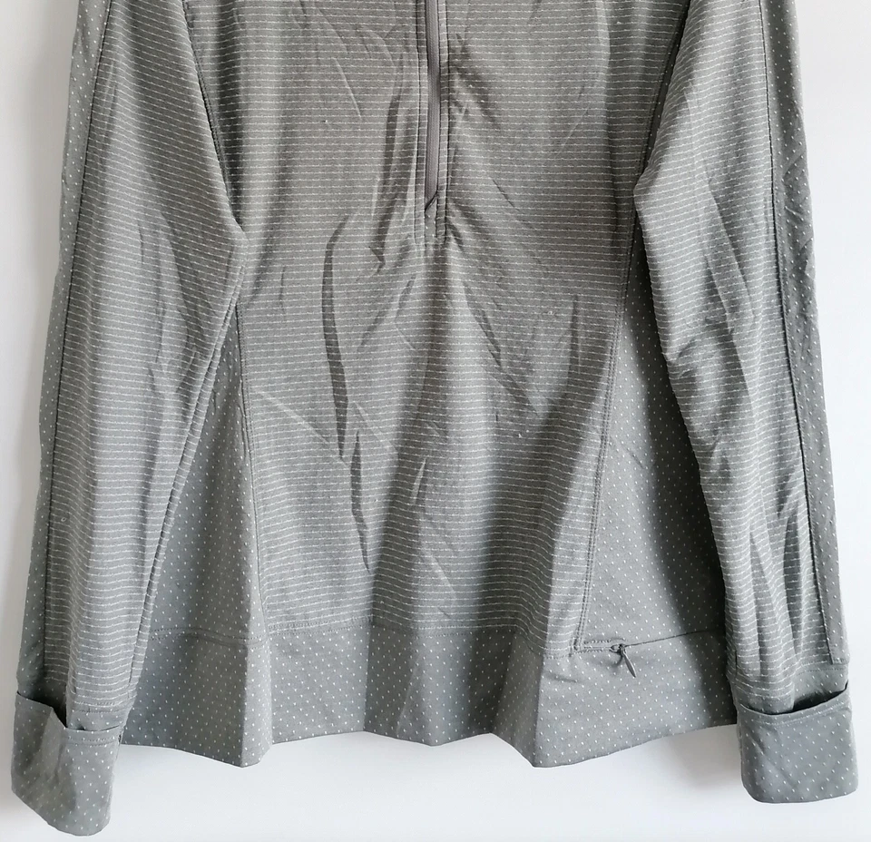 Top de mujer Danskin gris ropa deportiva punteada a rayas 1/4 cremallera manga larga XL Foto 4 de 4