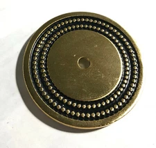 Phylrich 1029350P-24D 3/4" One Hole Round Knob Backplate, Satin Gold Antiqued